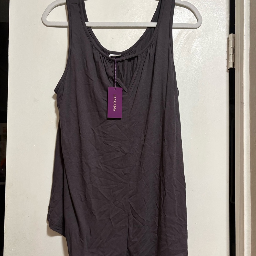 Lacuna Women's Charcoal Sleeveless Blouse